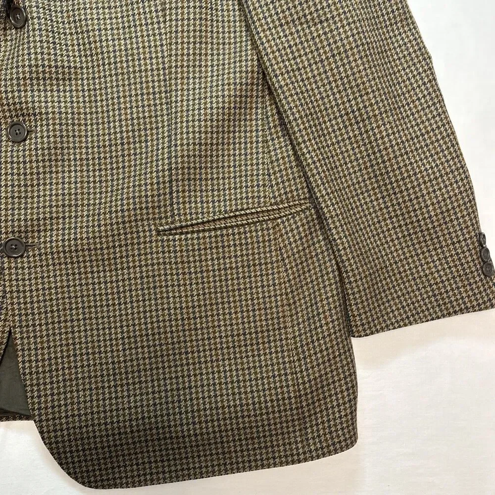 Maranzone Uomo Blazer Men US 48R Wool Plaid Lined Ventless lining flaw